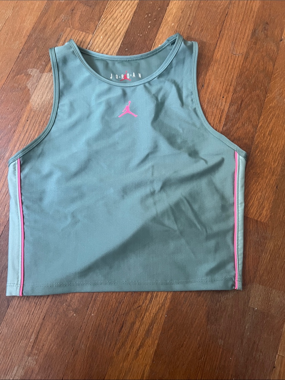 💚Jordan Tight Fit Green Tank Top with Pink Accents💚 - S
